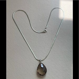 Brown topaz necklace -silver 925